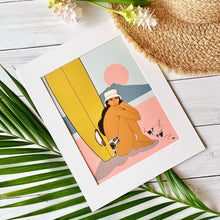 画像をギャラリービューアに読み込む, 【Margaret Rice】マットプリント“Little Surfer Girl”