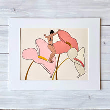 画像をギャラリービューアに読み込む, 【Margaret Rice】マットプリント“Sliding in Like”