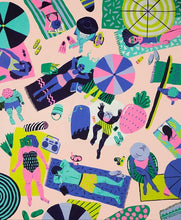 画像をギャラリービューアに読み込む, 【Kim Sielbeck】 マットプリント”Beach Party”