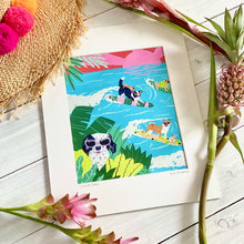 画像をギャラリービューアに読み込む, 【Kim Sielbeck】 マットプリント”Surfing Dogs”