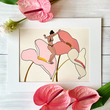 画像をギャラリービューアに読み込む, 【Margaret Rice】マットプリント“Sliding in Like”