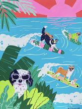 画像をギャラリービューアに読み込む, 【Kim Sielbeck】 マットプリント”Surfing Dogs”