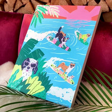 ギャラリービューア【Kim Sielbeck】オリジナル原画”Surfing Dogs”に読み込んでビデオを見る
