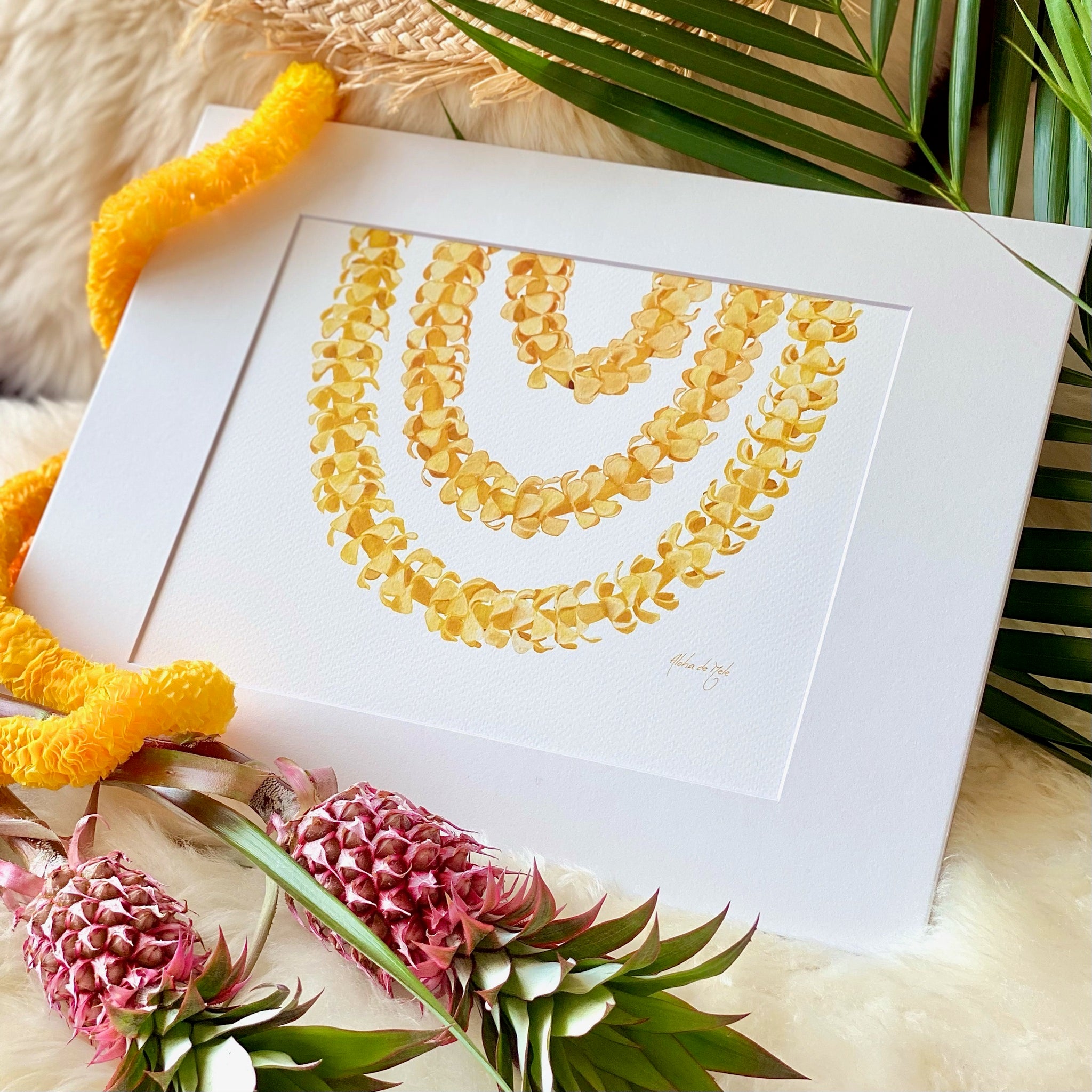 アロハデメレALOHA DE MELE『SHELL GOLD』ハワイ絵画アート Aloha De Mele ART WORK LEI ERS | Leimeria