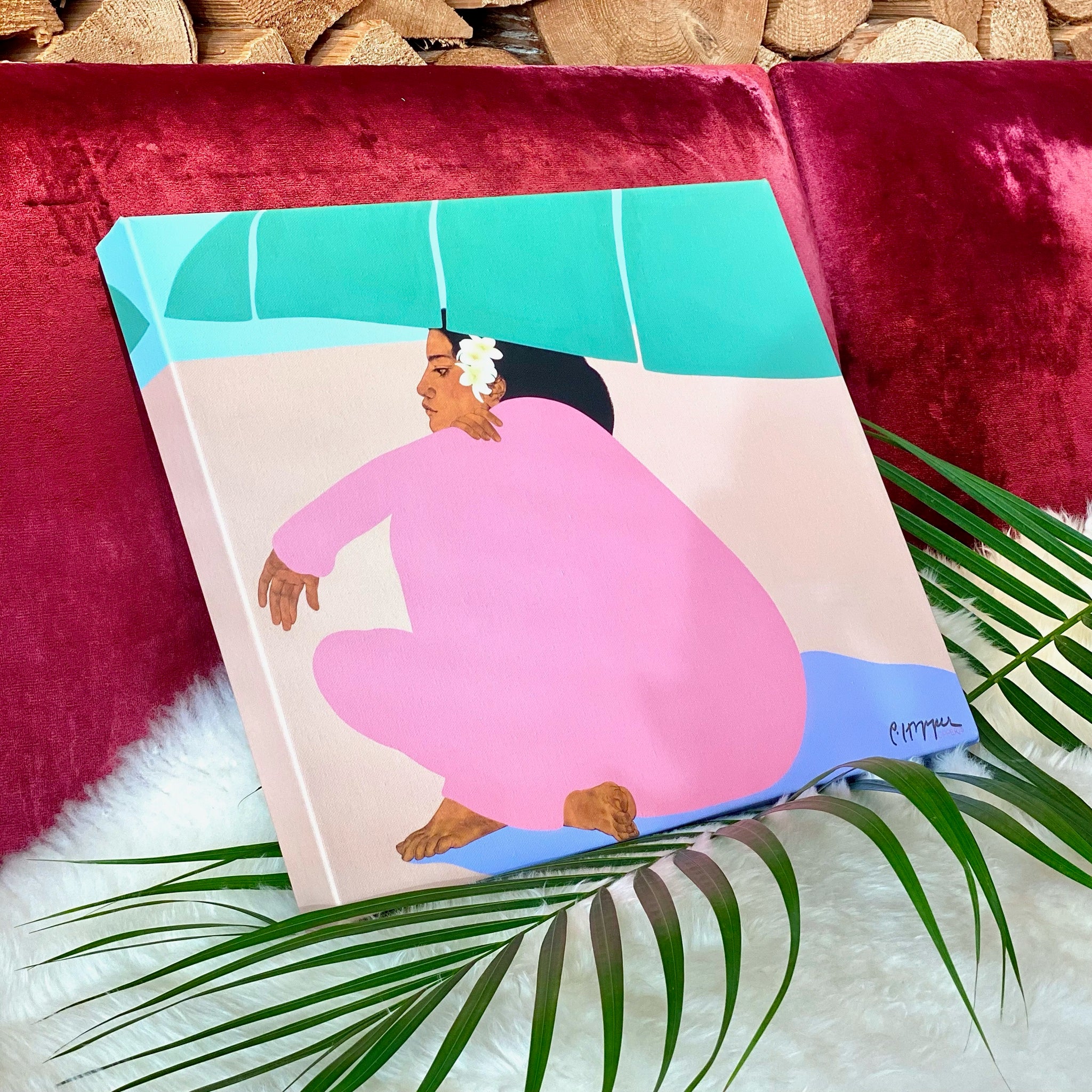 Pegge Hopper】 キャンバスプリント”Banana Leaf Ⅱ” – Gallery WA