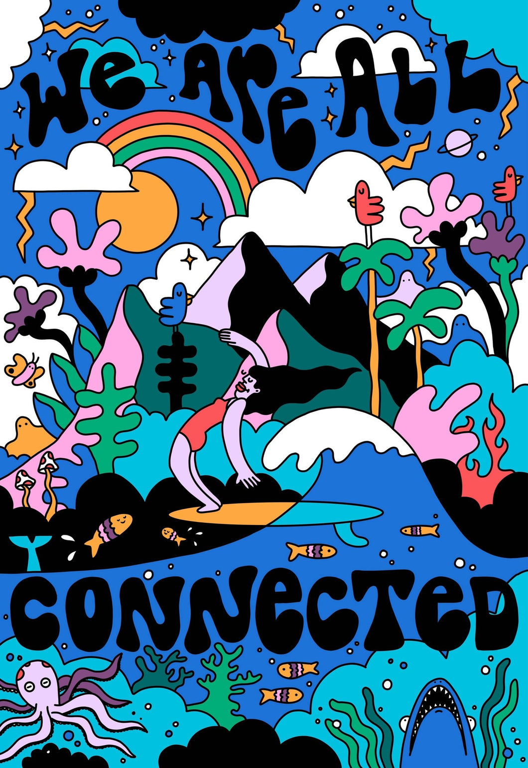 【Surf Shack Puzzles】 ジグソーパズル”We Are All Connected” by Hannah Eddy