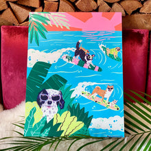 画像をギャラリービューアに読み込む, 【Kim Sielbeck】オリジナル原画”Surfing Dogs”
