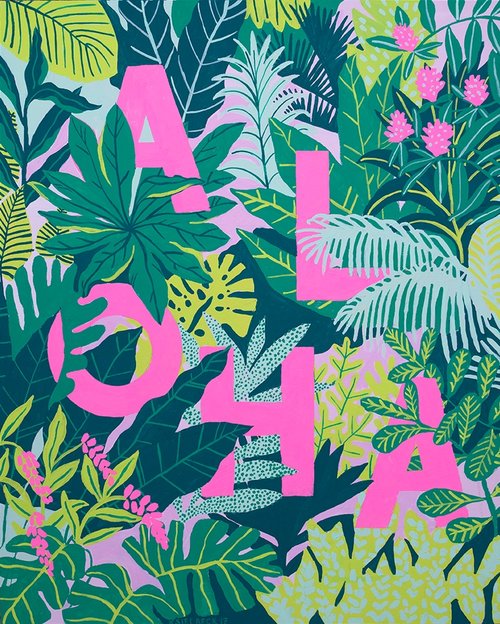 【美品】 Kim Sielbeck Plant Alohaキムシエルベックハワイ Kim Sielbeck】 マットプリント”Plant Aloha” – Gallery WA